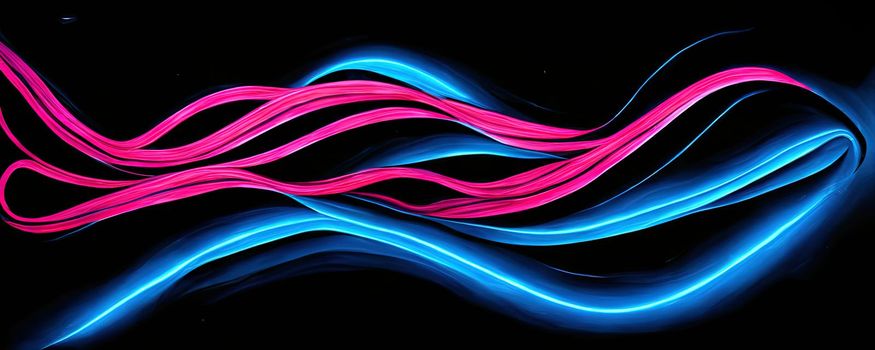 abstract neon colored lines wall background.