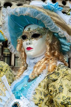 VENICE, ITALY - Febrary 7 2018: The masks of the Venice carnival 2018