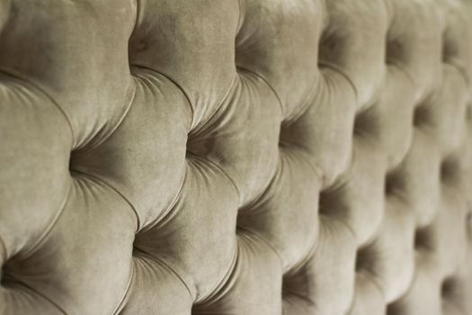 Furniture design, classic interior and royal vintage material concept - Luxury velour quilted sofa upholstery with buttons, elegant home decor texture and background