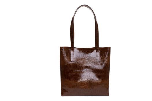 women's bag made of genuine leather imitation crocodile skin.