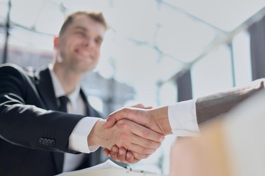 Business handshake and business people