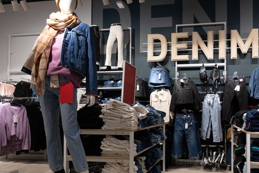 store Fashionable and affordable clothing for young people in denim.