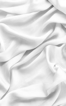 Fashion brand, elegant fabric and girly glamour concept - Luxury white soft silk flatlay background texture, holiday beauty abstract backdrop