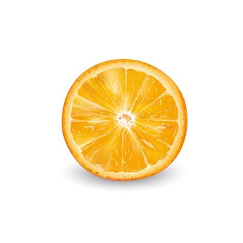 Fresh juicy orange - healthy food design. Realistic style illustration.