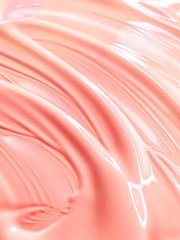 Glossy coral cosmetic texture as beauty make-up product background, skincare cosmetics and luxury makeup brand design concept