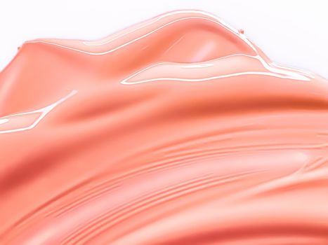 Glossy coral cosmetic texture as beauty make-up product background, skincare cosmetics and luxury makeup brand design concept