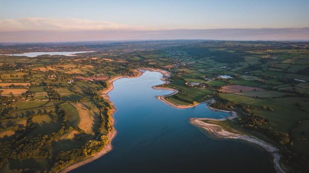 Aerial view of the Blagdon lake. High quality photo