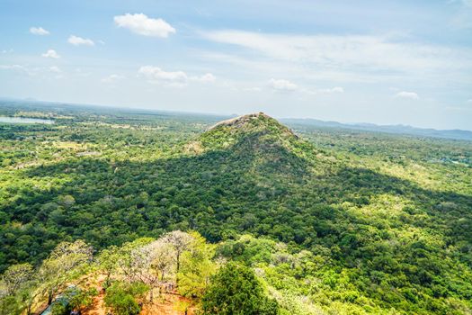 Landscape seen from the top of Sri Lanka Seagiriya Rock. Shooting Location: Sri Lanka