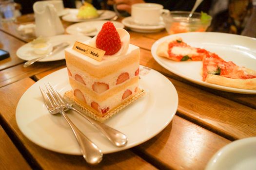 Image of delicious shortcake. Shooting Location: Tokyo metropolitan area