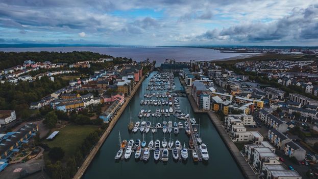 Aerial view of Marina . High quality photo