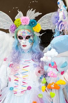 VENICE, ITALY - Febrary 18 2020: The masks of the Venice carnival 2020