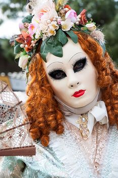 VENICE, ITALY - Febrary 19 2020: The masks of the Venice carnival 2020