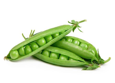 Green peas isolated on the white