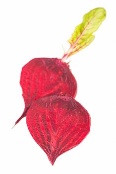 beet with leaves isolated on white