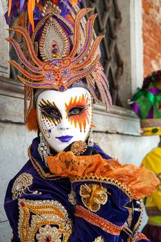VENICE, ITALY - Febrary 19 2020: The masks of the Venice carnival 2020