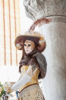 VENICE, ITALY - Febrary 19 2020: The masks of the Venice carnival 2020