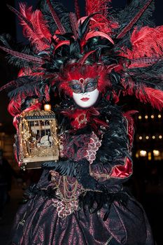 VENICE, ITALY - Febrary 19 2020: The masks of the Venice carnival 2020