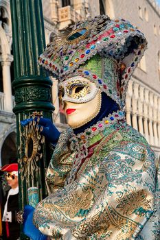 VENICE, ITALY - Febrary 18 2020: The masks of the Venice carnival 2020