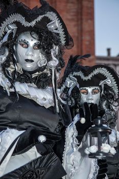 VENICE, ITALY - Febrary 18 2020: The masks of the Venice carnival 2020
