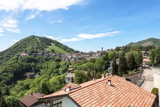 Beautiful landscape from Selvino city Orobie Val Seriana. Selvino (BG), ITALY - May 17, 2022