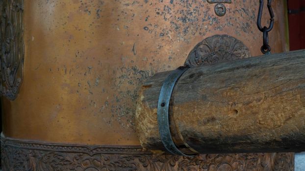 Large bell at The Buddhist Temple of Bonsho. High quality photo