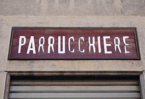 vintage parrucchiere translation hairdresser barber shop front sign