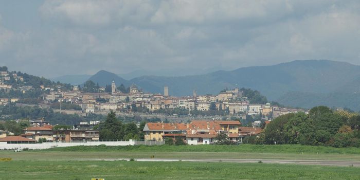 Citta alta translation Upper town in Bergamo, Italy