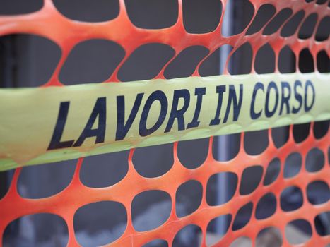 lavori in corso translation works in progress sign