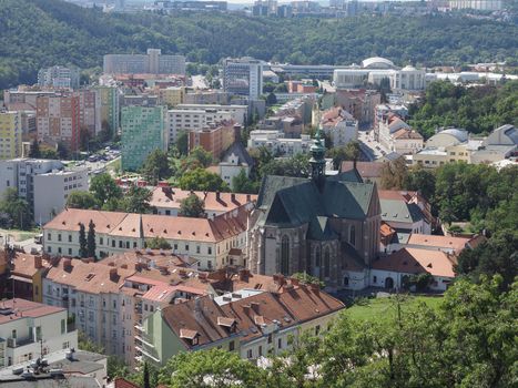 Aerial view of the city in Brno, Czech Republic