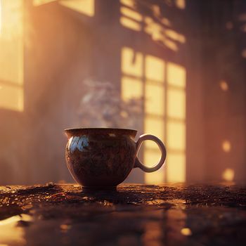 Photorealistic image of a hot cup of tea. High quality illustration