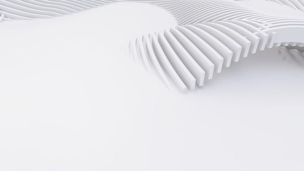 Abstract Curved Shapes. White Circular Background. Abstract background. 3d illustration