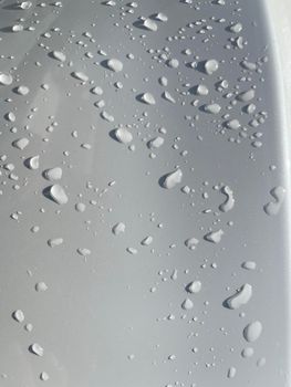 Water droplets perspective through white color surface good for multimedia content backgrounds, fresh dew