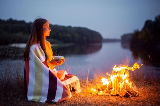 Camping in nature, resting concept