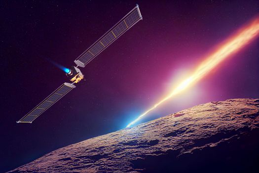 DART Asteroid Deflection Test Mission. This image elements furnished by NASA. 3d rendering