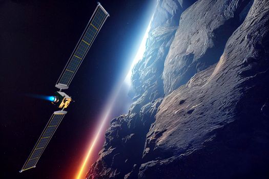 DART Asteroid Deflection Test Mission. This image elements furnished by NASA. 3d rendering