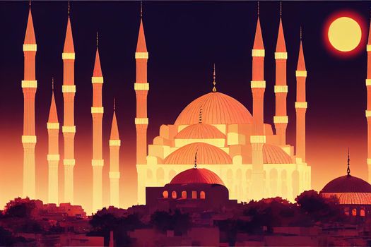 Ankara Turkey Kocatepe Mosque at dusk Landscape Ankara Capital city of Turkey , style U1 1