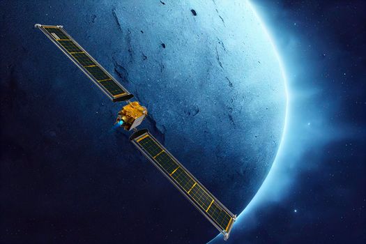 DART Asteroid Deflection Test Mission. This image elements furnished by NASA. 3d rendering
