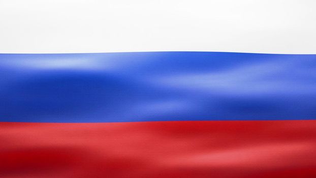 Russian flag, Rippled silk texture - Front 3D illustration