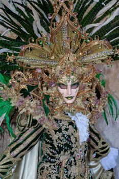 VENICE, ITALY - Febrary 23 2019: The masks of the Venice carnival 2019