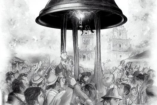 Independence day bell in the birthplace of Jose Maria Morelos y Pavon or el siervo de la nacion in the city of Morelia Michoacan MEXICO , style U1 1