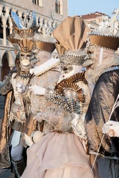 VENICE, ITALY - Febrary 18 2020: The masks of the Venice carnival 2020