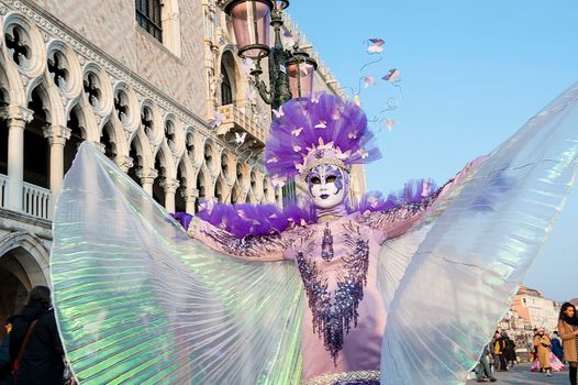 VENICE, ITALY - Febrary 18 2020: The masks of the Venice carnival 2020