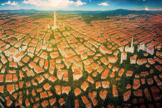 Lenuci Horseshoe Green zone of Zagreb historic city center aerial view famous landmarks of capital of Croatia , style U1 1