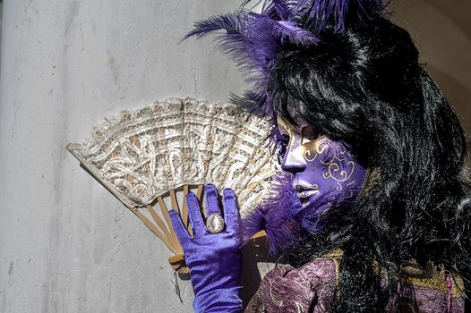 VENICE, ITALY - Febrary 23 2019: The masks of the Venice carnival 2019