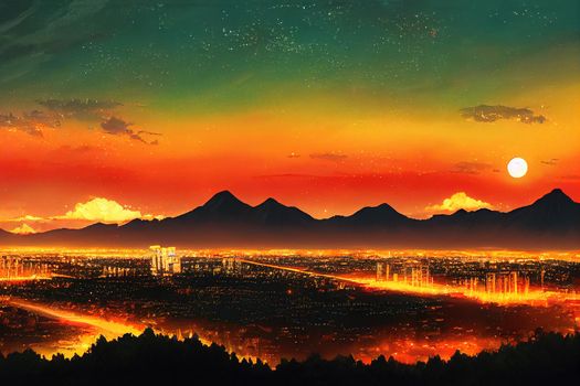 Salt Lake City skyline Utah at night , style U1 1