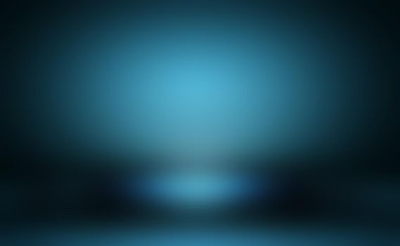 Abstract Luxury gradient Blue background. Smooth Dark blue with Black vignette Studio Banner