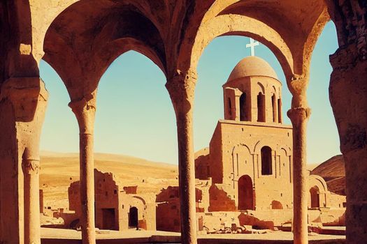 Historic church of Saint Gregory of Abumarents in ancient Armenian city of Ani a UNESCO World Heritage Site located in Kars province eastern Anatolia Turkey on the border with Armenia , A U1 1