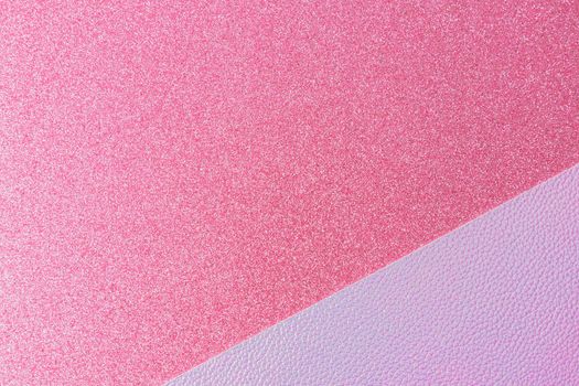 Shiny and glittering surfaces. Pink and holographique abstract background. Events, celebrations. Trendy backdrop for your design. Texture with glitter