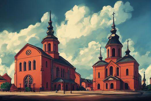 Evangelical Lutheran Church of Saint John the Baptist in old district of Riga the capital city of Latvia , style U1 1