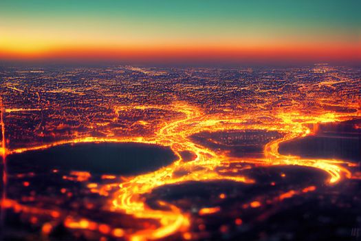 The city skyline of Essen under the sunset , style U1 1